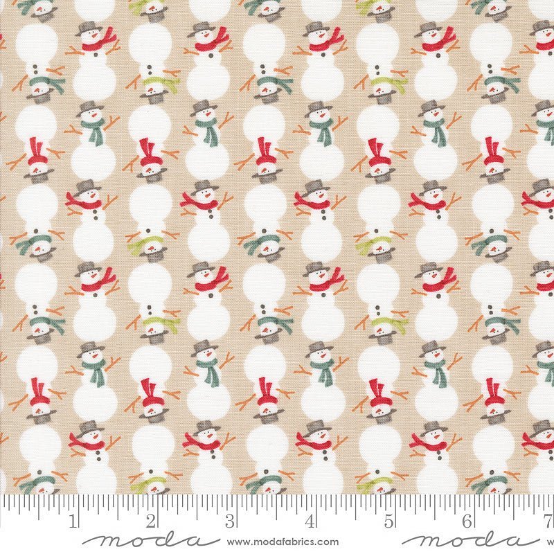 Moda Winter Friends Snowman Stripe Fog 1 Yard Cut by Moda