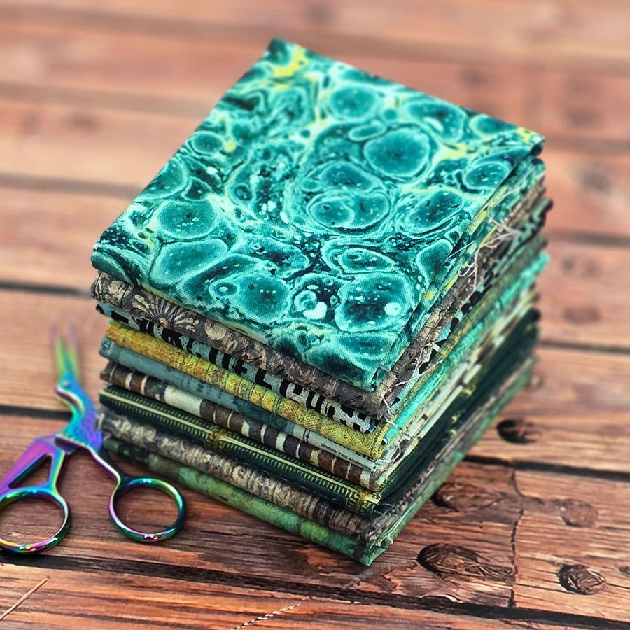 Modern Verdigris – FWFS Exclusive 9 Piece Fat Quarter Bundle by Fort Worth Fabric Studio