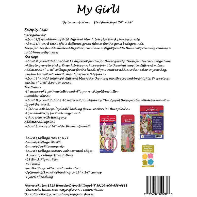 My Girl! Collage Pattern by Fiberworks Inc by Fiberworks Inc