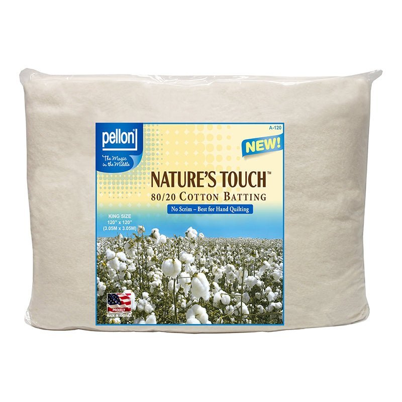 Nature's Touch 80/20 Cotton/Polyester Batting KING Size 120 X 120 by Pellon by Pellon