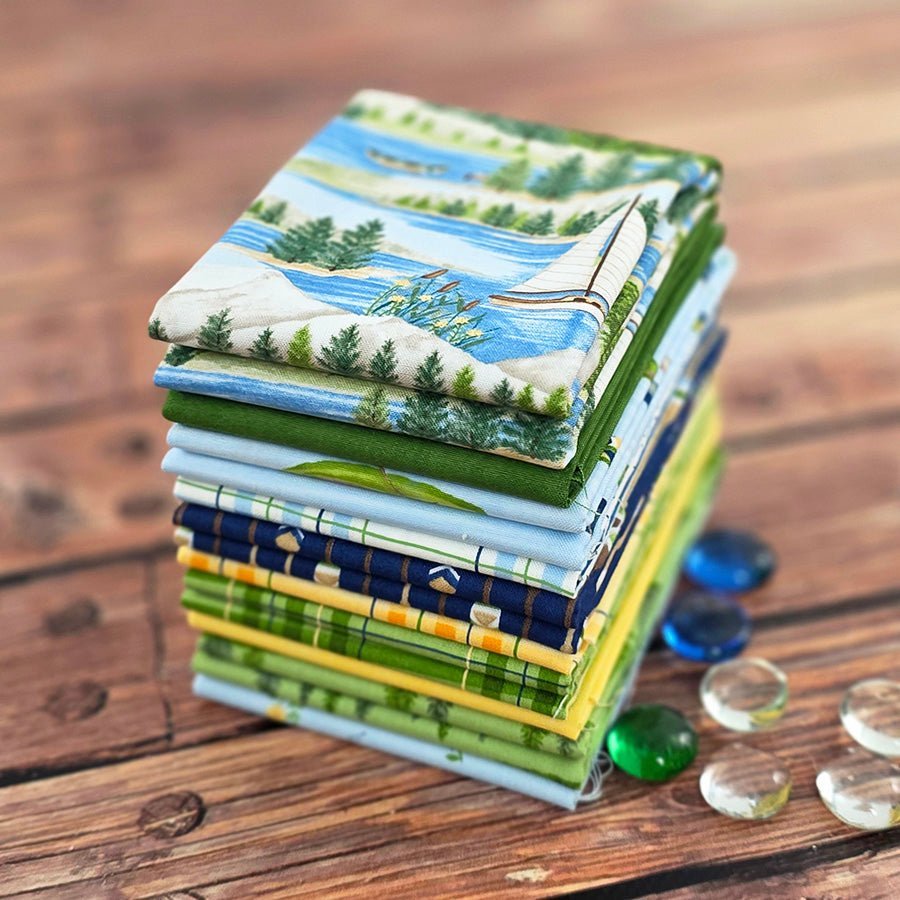 On Lake Time Fat Quarter Bundle from Moda 10 Prints by Riley Blake