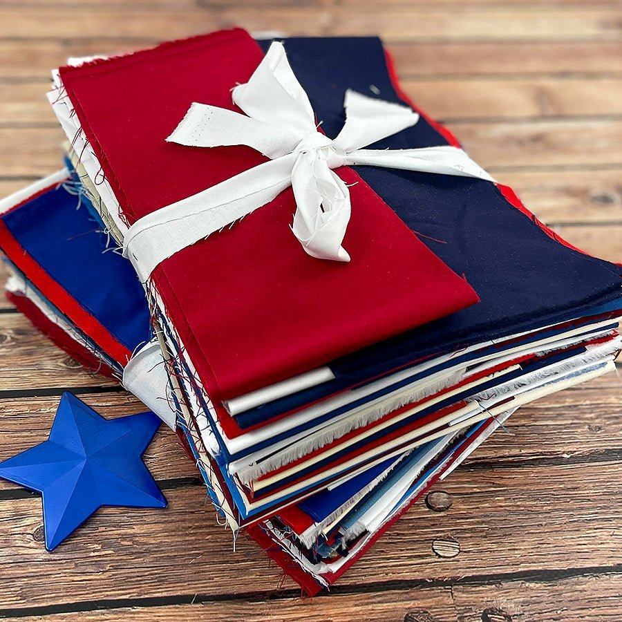 Patriotic Taste of the Rainbow Kona Cotton Scrap Bundle – 3 Pounds by Fort Worth Fabric Studio