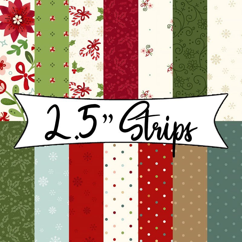 Peppermint & Pine 2.5" Strips by Marcus Fabrics