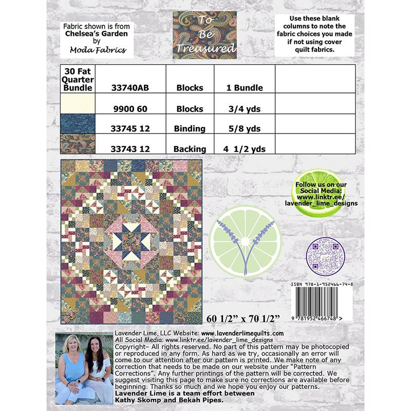 Pieced Treasure Quilt Pattern by Lavender Lime by Moda
