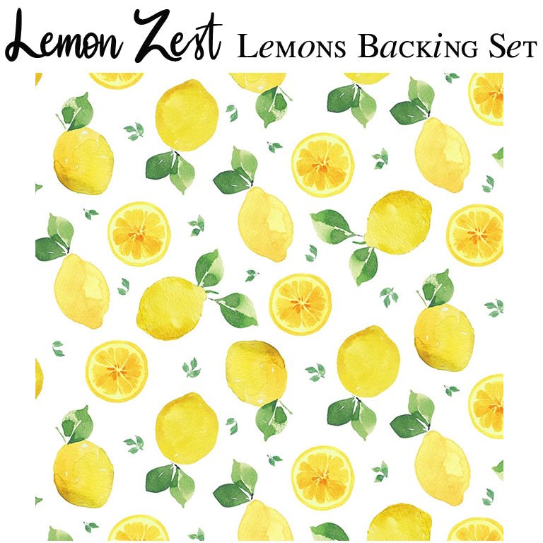 Pin - Tucked Pinwheel Lemon Zest Table Runner Backing Set - Lemons by Clothworks