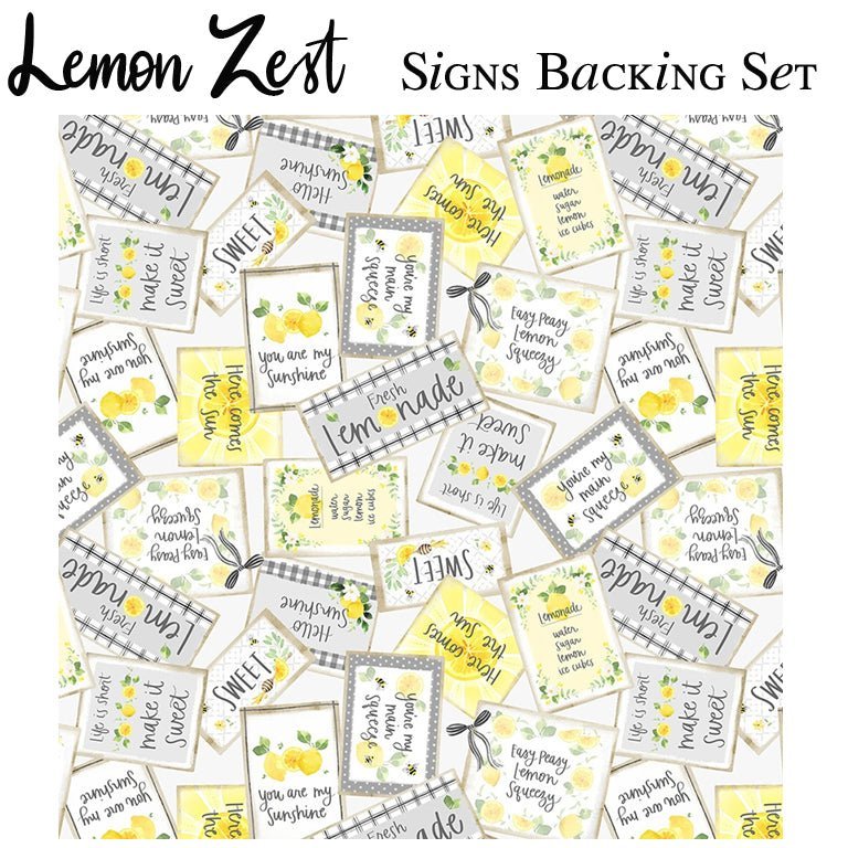 Pin - Tucked Pinwheel Lemon Zest Table Runner Backing Set - Signs by Clothworks