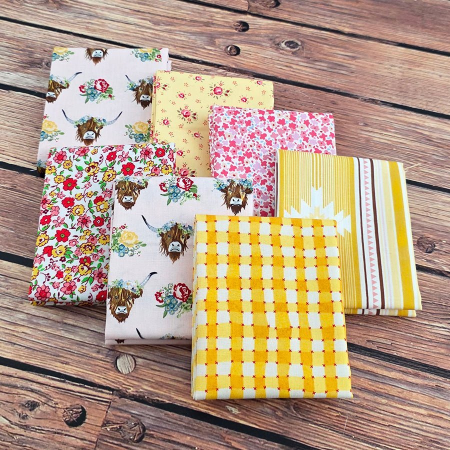Prairie Rose Cowgirl – FWFS Exclusive 7 Piece Fat Quarter Bundle by Fort Worth Fabric Studio