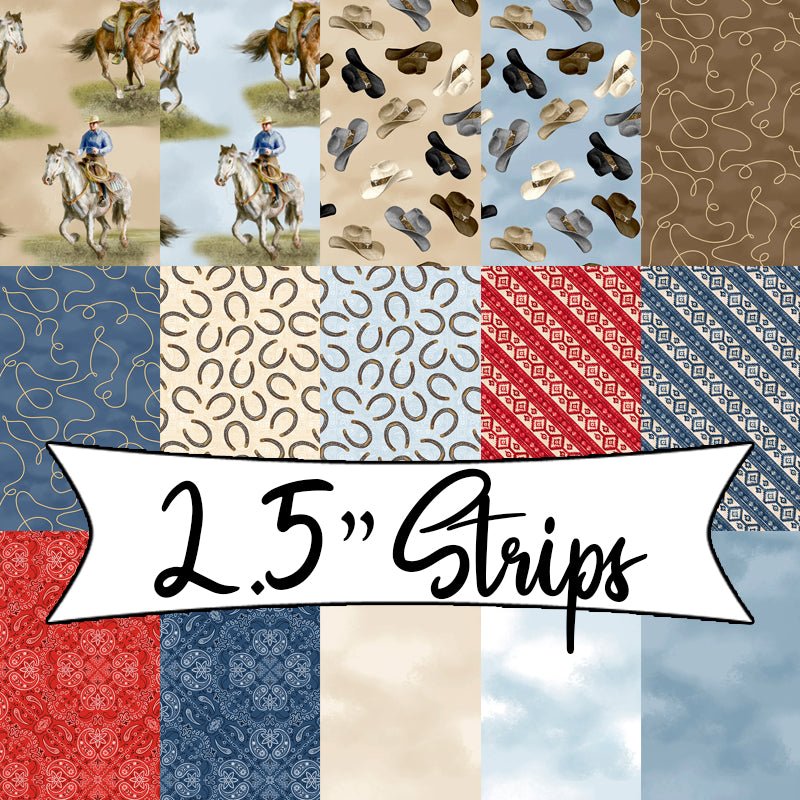Riders on the Range 40 Karat Gems 2.5" Strips - Wilmington Prints from Fort Worth Fabric Studio