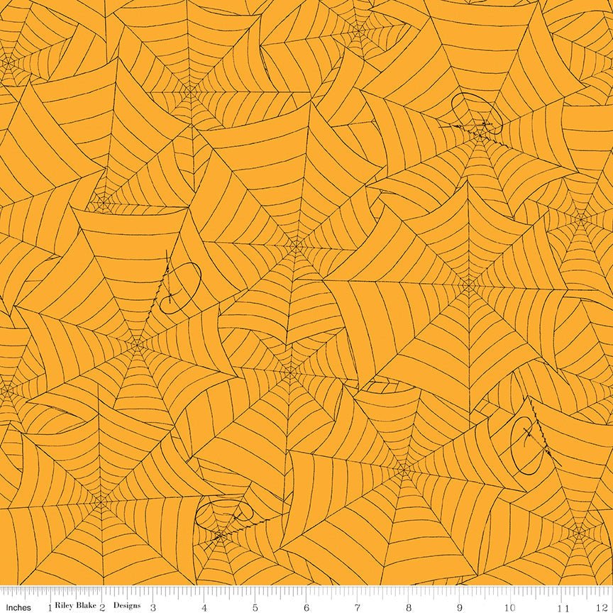 Riley Blake Costume Maker's Act II Web Orange 1 Yard Cut by Riley Blake