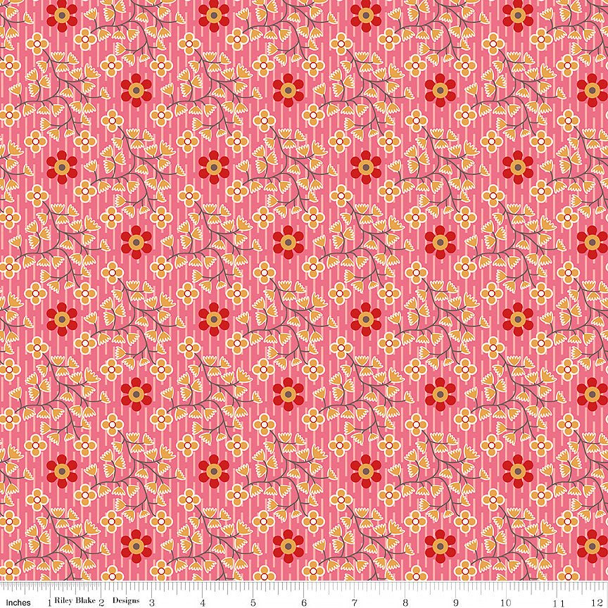 Riley Blake Gentler Times Swell Tea Rose 1 Yard Cut by Riley Blake