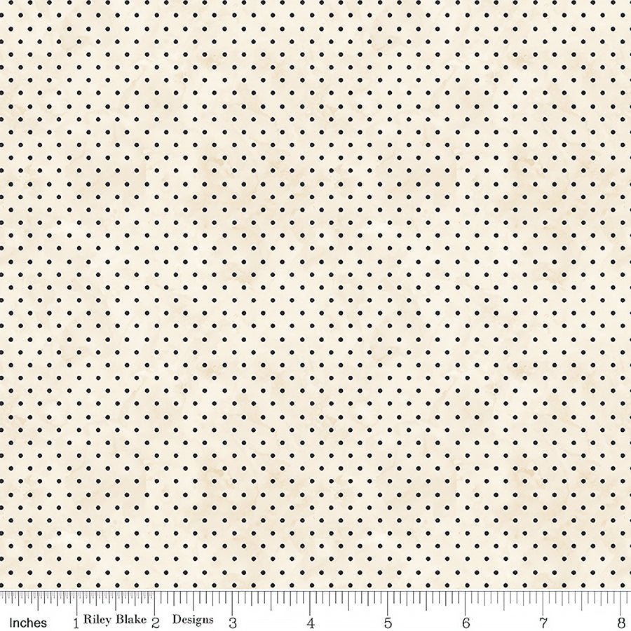 Riley Blake Ghoul Friends Ghoul Friends Dots Cream 1 Yard Cut by Riley Blake