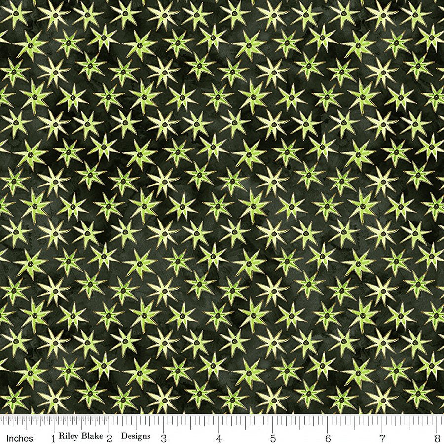 Riley Blake Ghoul Friends Ghoul Friends Stars Black 1 Yard Cut by Riley Blake