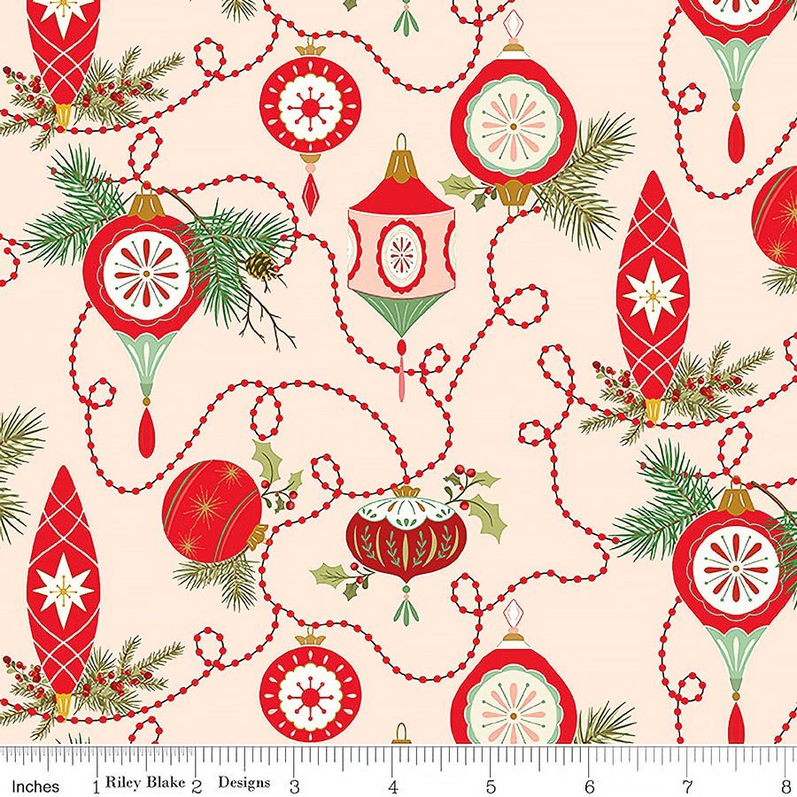 Riley Blake Glisten Bulbs Blush 1 Yard Cut by Riley Blake