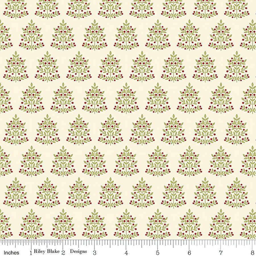 Riley Blake Glisten Trees Eggnog 1 Yard Cut by Riley Blake