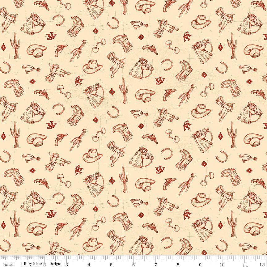 Riley Blake John Wayne American West Icons Cream 1 Yard Cut by Riley Blake