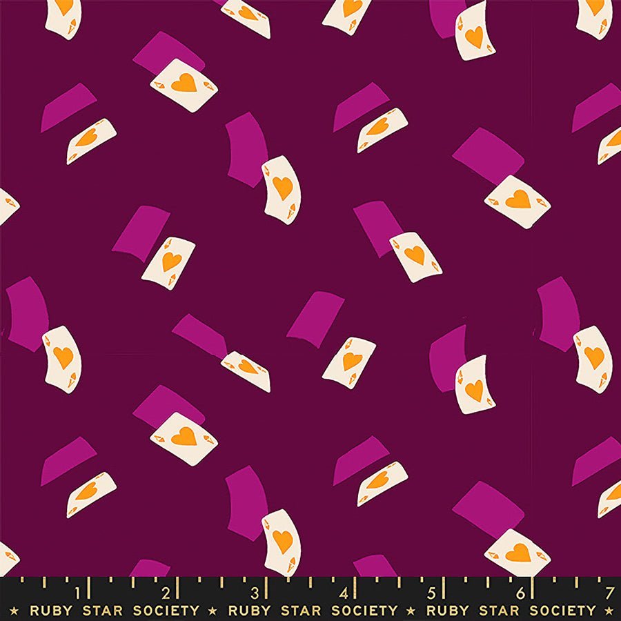 Ruby Star Hello Alice Falling Aces Purple Violet 1 Yard Cut by Ruby Star Society