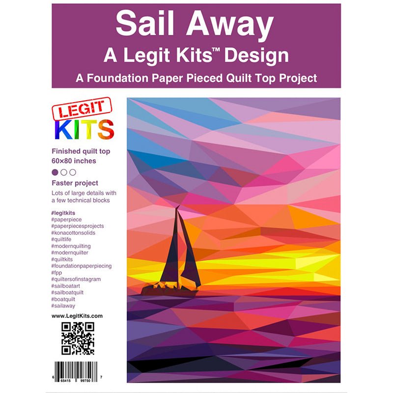 Sail Away Foundation Paper Pieced Quilt Pattern by Legit Kits Design - Legit Kits Design from Fort Worth Fabric Studio
