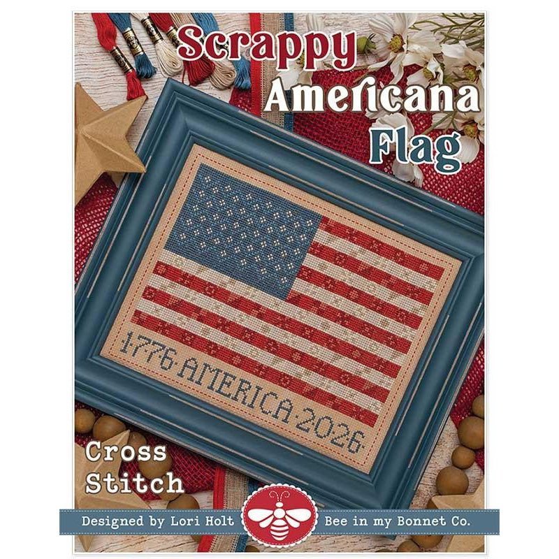 Scrappy Americana Flag Cross Stitch Pattern by It's Sew Emma by It's Sew Emma