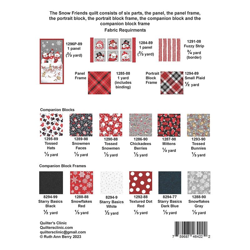 Snow Friends Quilt Pattern by Quilter's Clinic by Quilter's Clinic
