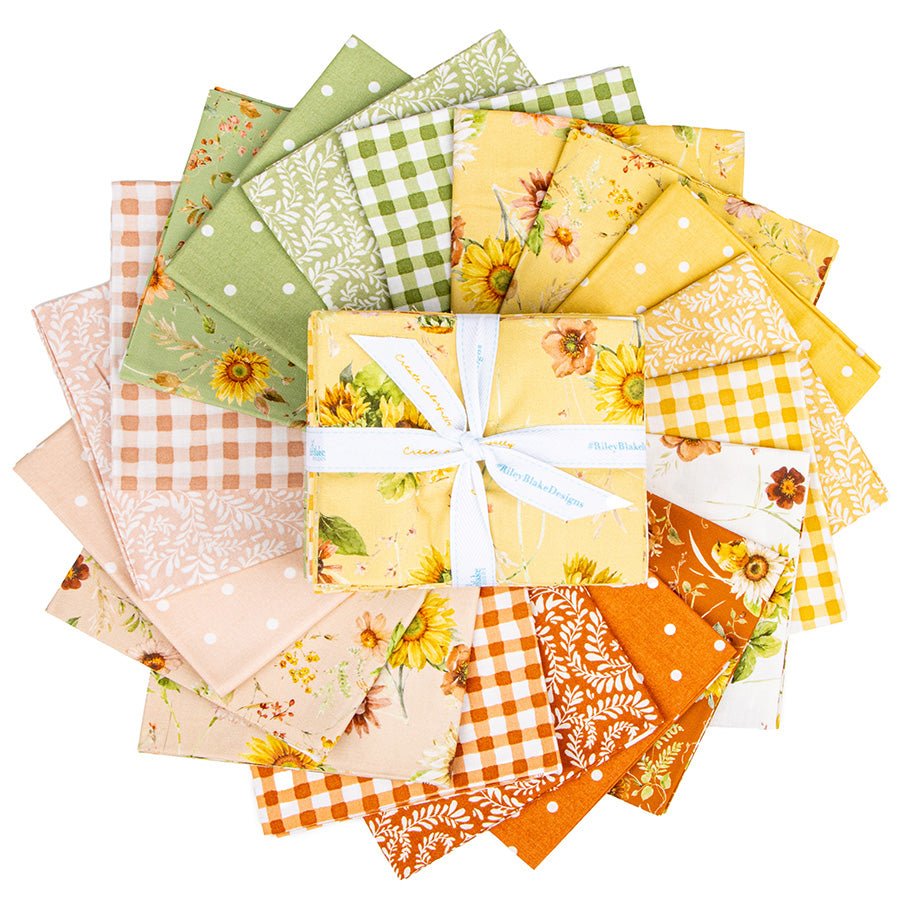 Sunflower Whispers Fat Quarter Bundle - Riley Blake from Fort Worth Fabric Studio