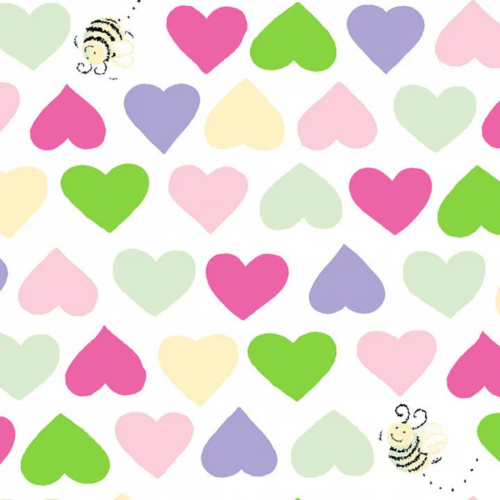 Susybee Hearts & Bees Pink 1 Yard Cut by Susybee Fabrics