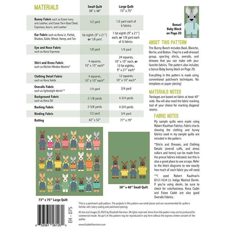 The Bunny Bunch Quilt Pattern by Elizabeth Hartman by Elizabeth Hartman