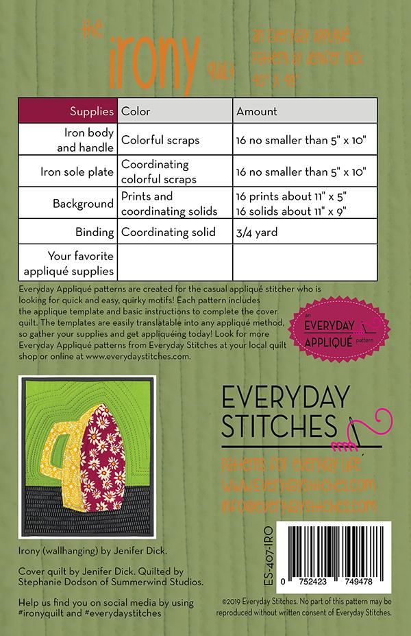 The Irony Quilt Pattern by Everyday Stitches by Everyday Stitches