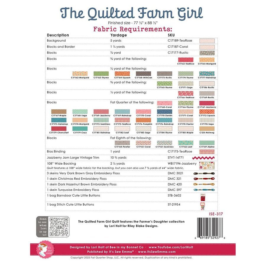 The Quilted Farm Girl Quilt Pattern by It's Sew Emma by It's Sew Emma