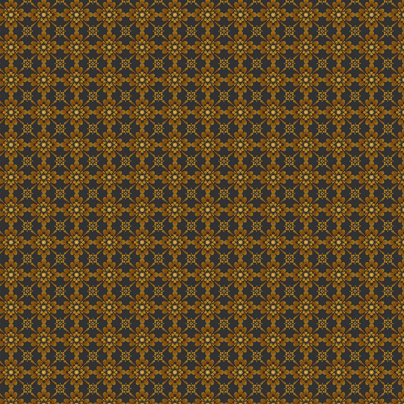 Timeless Treasures Scarlet Beauty Geo Floral Black 1 Yard Cut - Timeless Treasures from Fort Worth Fabric Studio