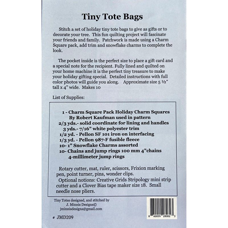 Tiny Tote Bags Pattern by J. Minnis Designs by J. Minnis Designs