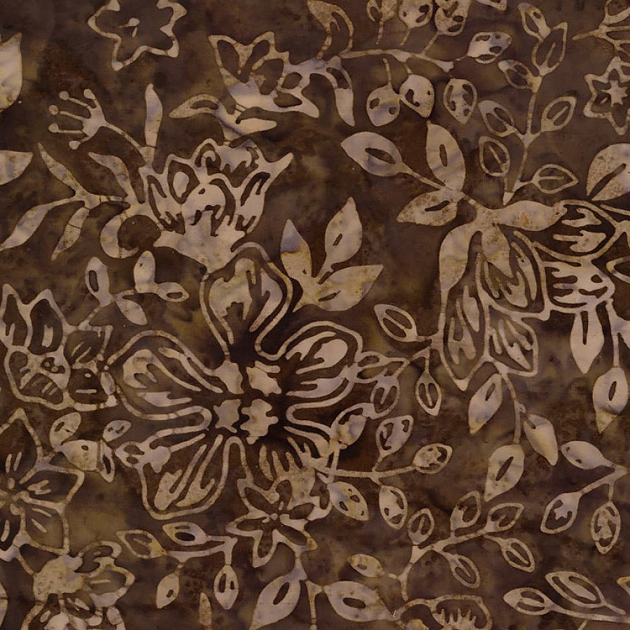 Tonga Batiks Hayride Batiks Florals & Vines Acorn 1 Yard Cut - Timeless Treasures from Fort Worth Fabric Studio