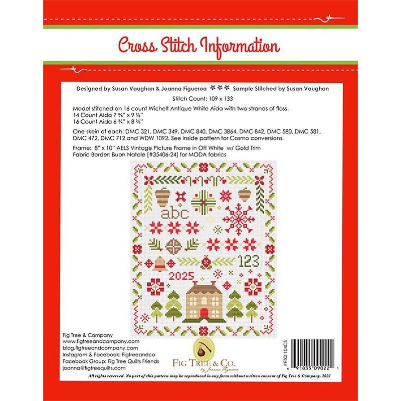 Twas the Night Before Christmas Cross Stitch Sampler Pattern by Fig Tree & Co. by Fig Tree & Co.