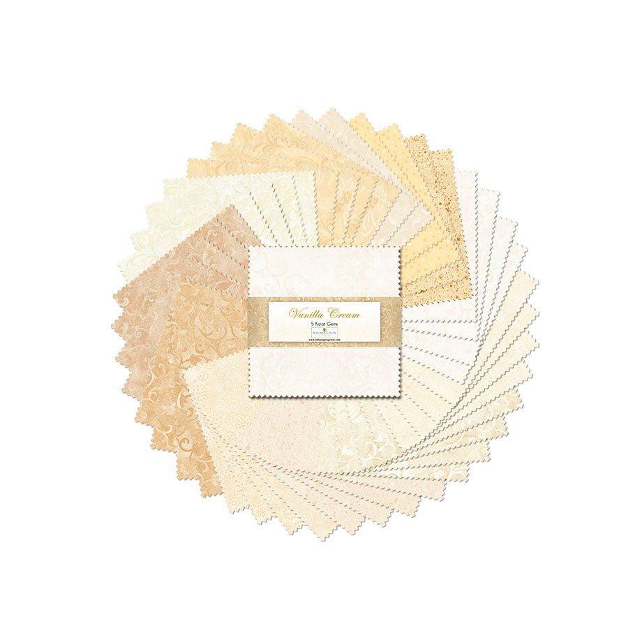 Vanilla Cream 5 Karat Gems 5" Squares by Wilmington by Wilmington Prints