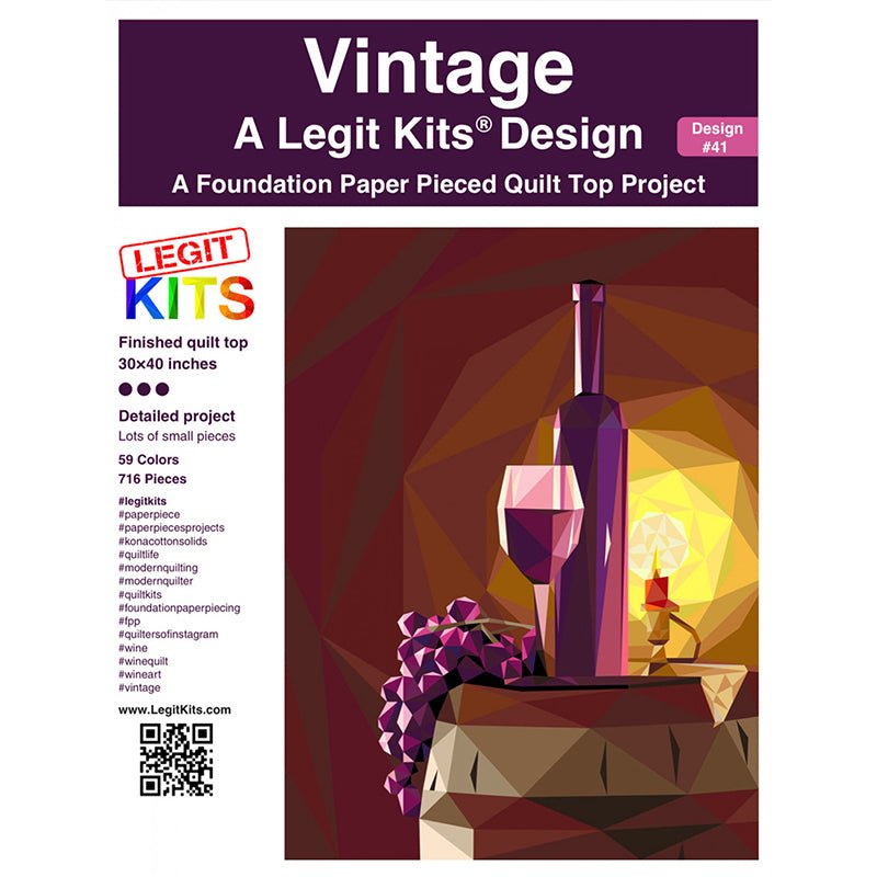 Vintage Foundation Paper Pieced Quilt Pattern by Legit Kits Design - Legit Kits Design from Fort Worth Fabric Studio