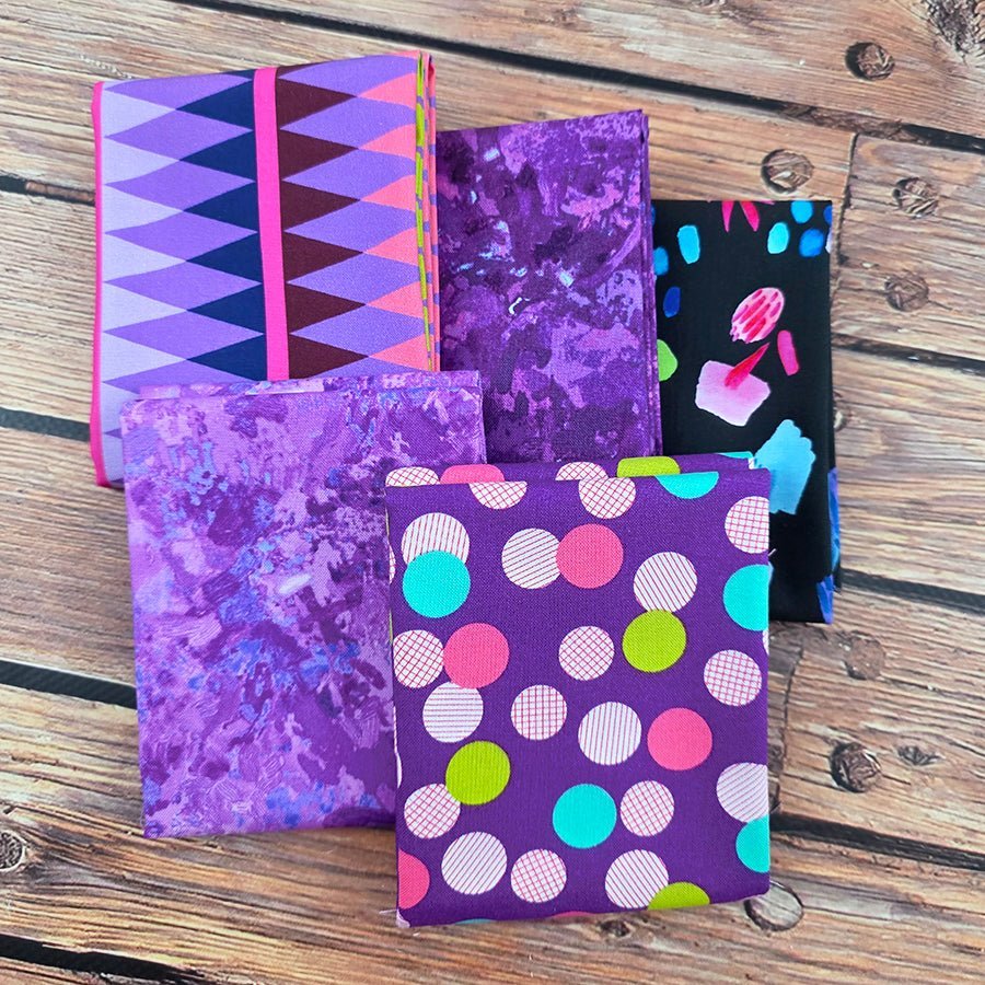 Violet Voltage – FWFS Exclusive 5 Piece Fat Quarter Bundle by Fort Worth Fabric Studio