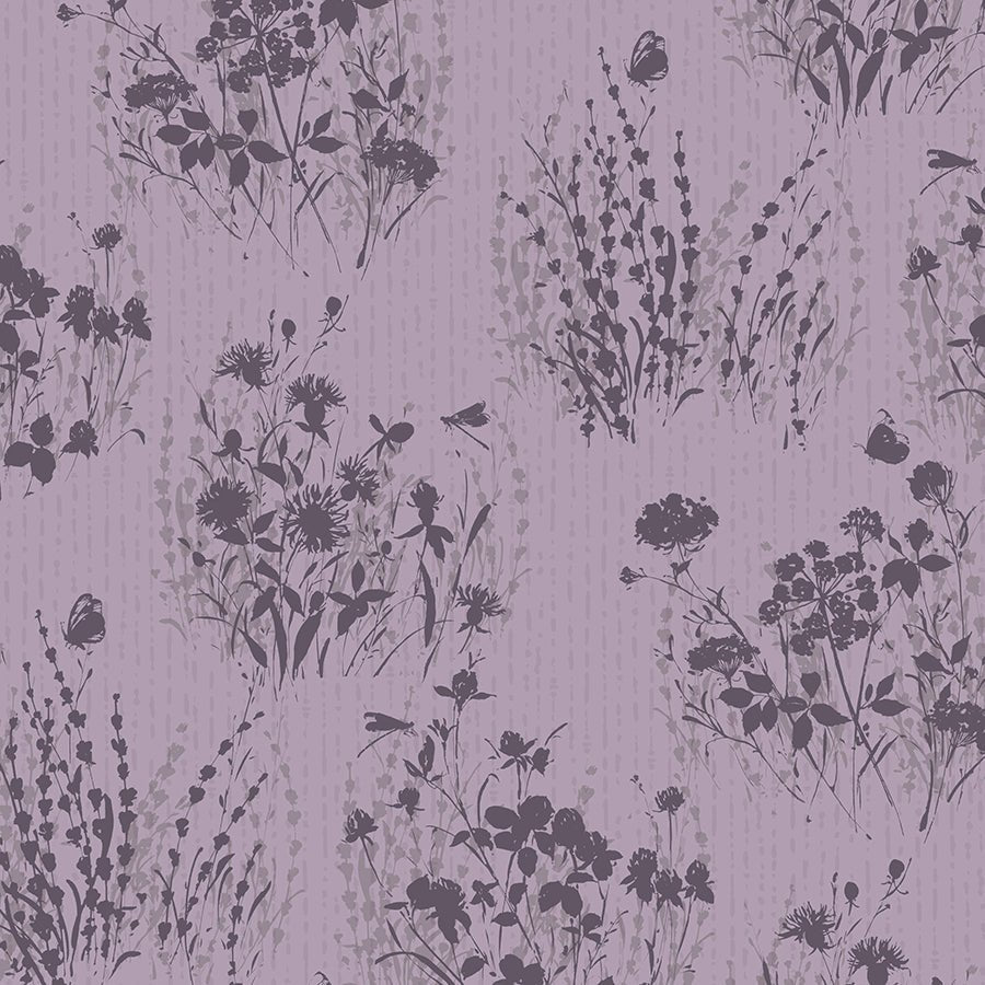 Wilmington Au Naturel Floral Silhouettes Purple 1 Yard Cut by Wilmington Prints