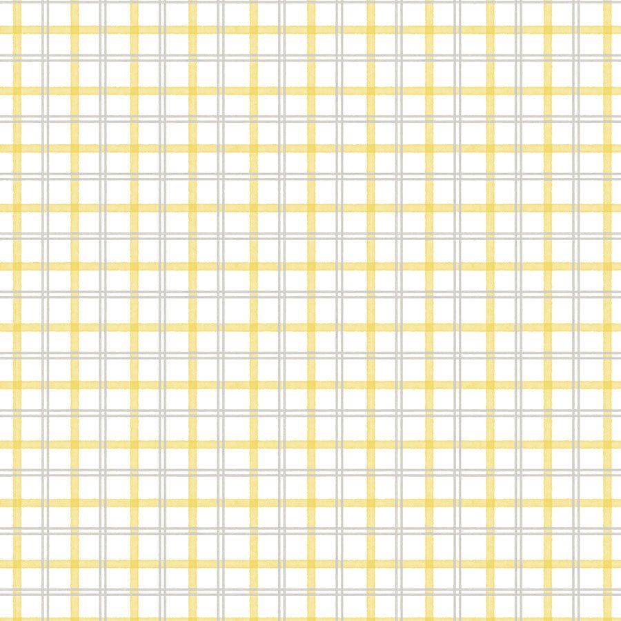 Wilmington Bees & Blooms Plaid White/Yellow 1 Yard Cut by Wilmington Prints