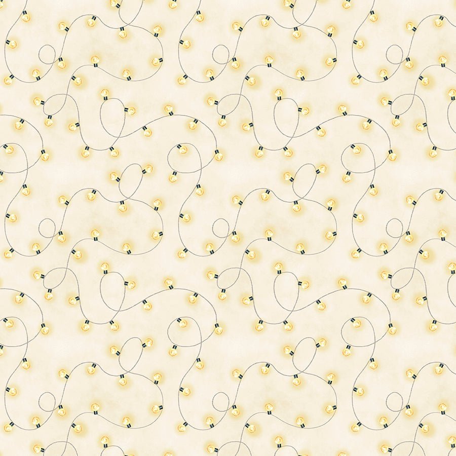 Wilmington Evergreen Escape String Lights All Over Sand 1 Yard Cut by Wilmington Prints