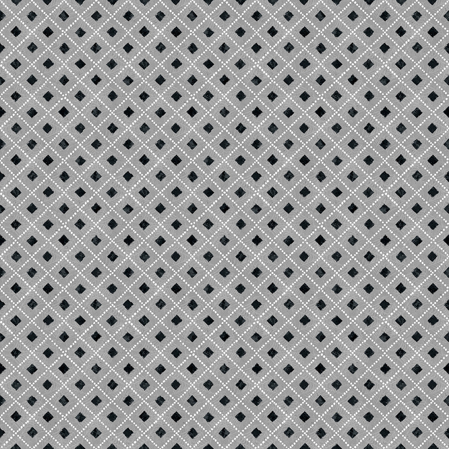 Wilmington Midnight Hauntings Diamonds Gray 1 Yard Cut by Wilmington Prints