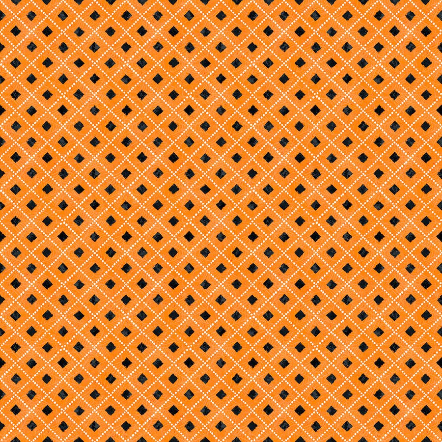 Wilmington Midnight Hauntings Diamonds Orange 1 Yard Cut by Wilmington Prints