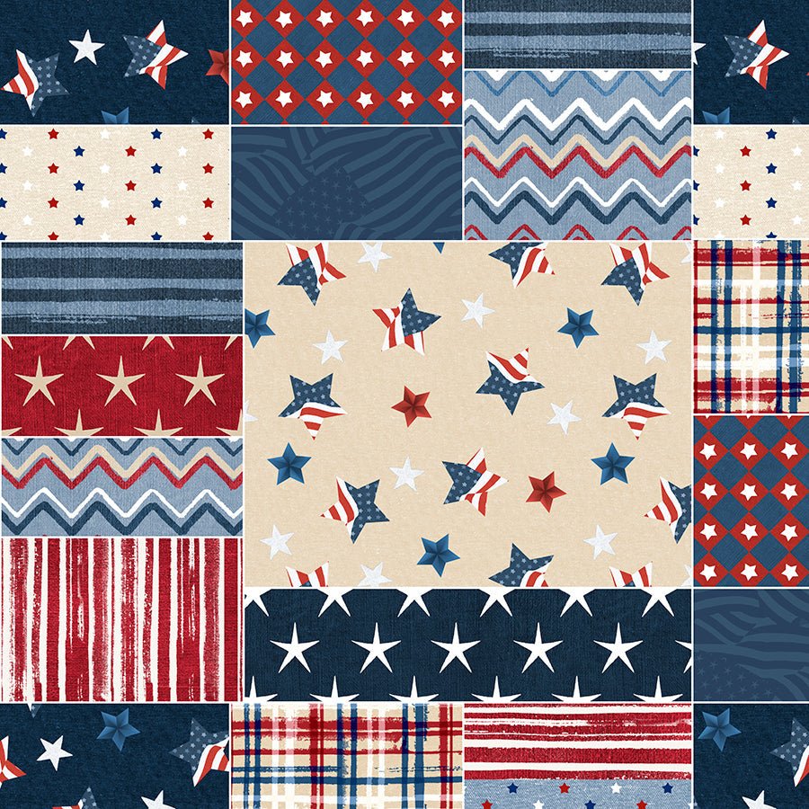 Wilmington Stars of Valor Patchwork Multi 1 Yard Cut by Wilmington Prints