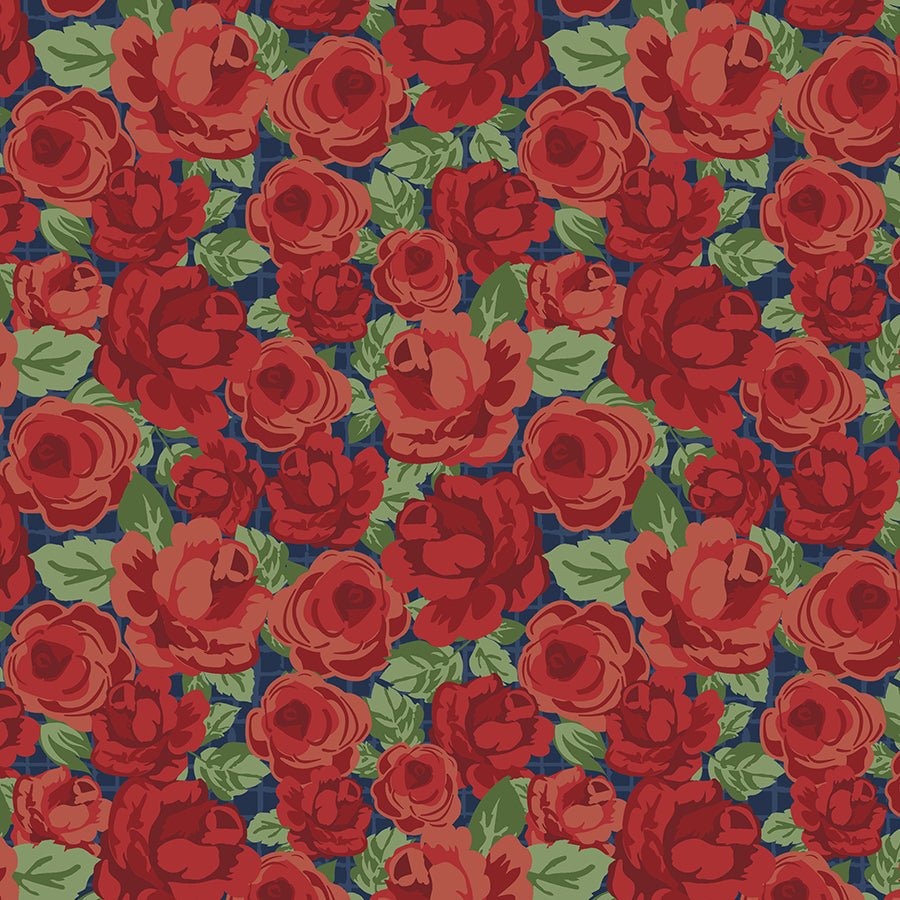 Wilmington Summertime Daydream Packed Floral Navy 1 Yard Cut - Wilmington Prints from Fort Worth Fabric Studio