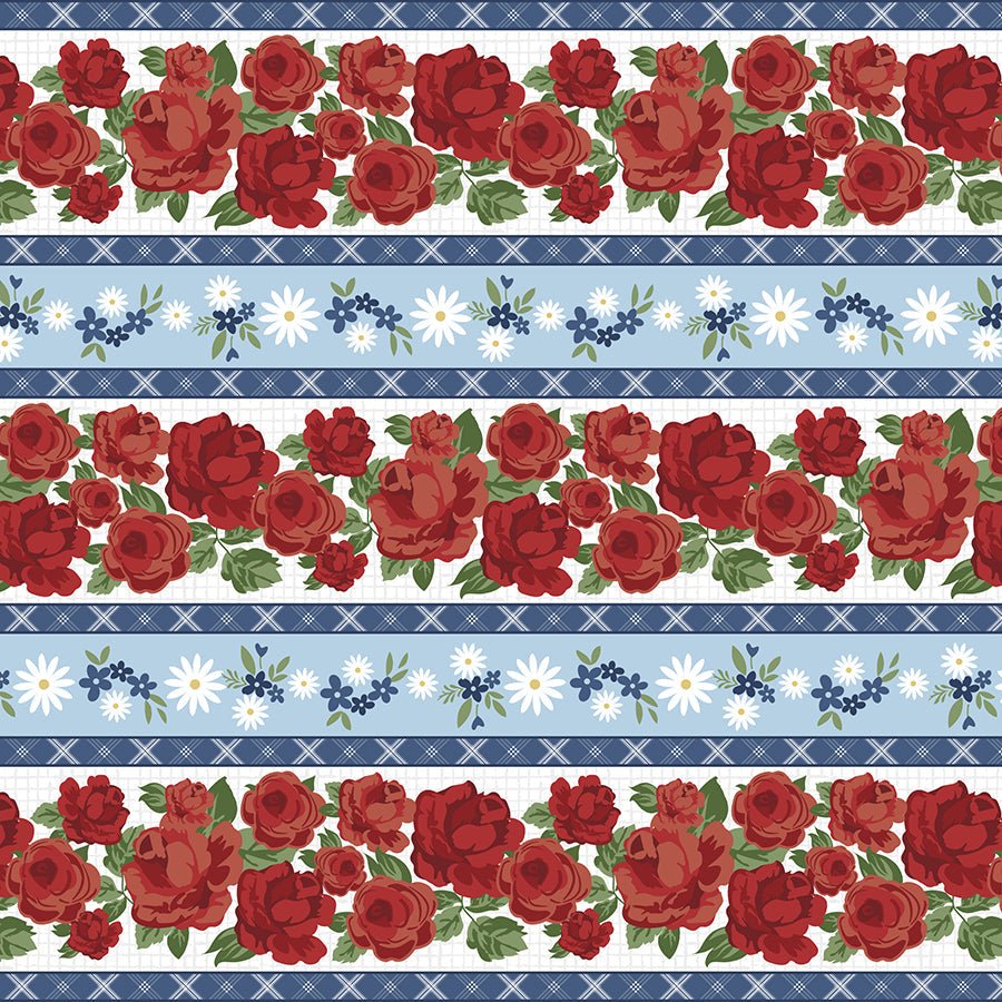 Wilmington Summertime Daydream Repeating Stripe Multi 1 Yard Cut by Wilmington Prints