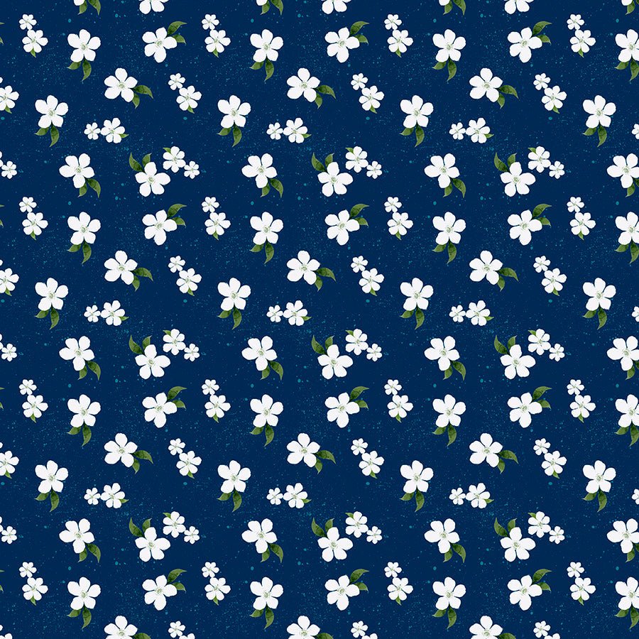 Wilmington Sunlit Serenade Small Floral Navy 1 Yard Cut by Wilmington Prints