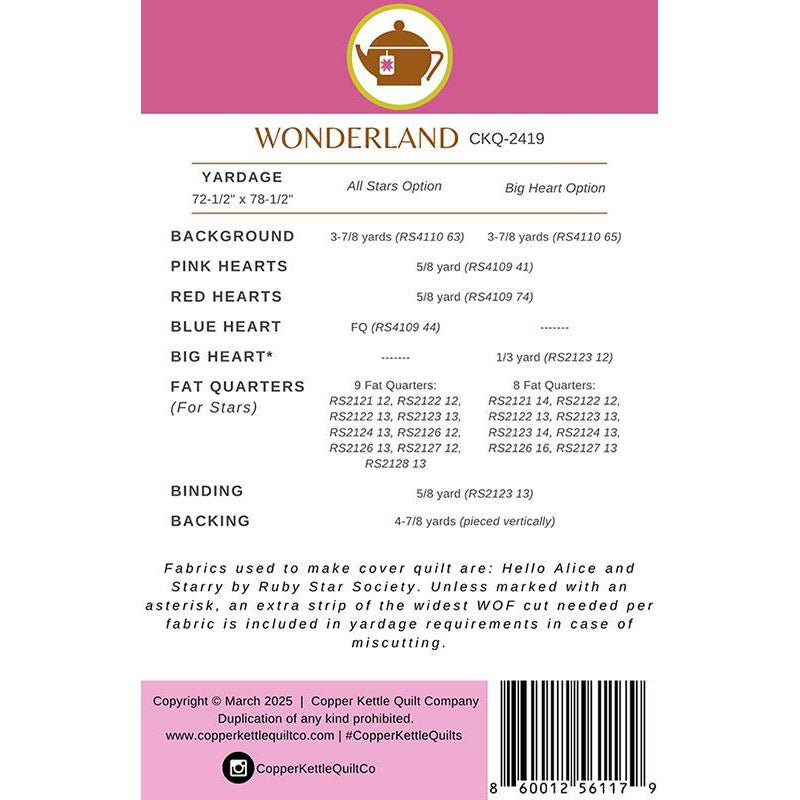 Wonderland Quilt Pattern by Copper Kettle Quilts by Copper Kettle Quilts