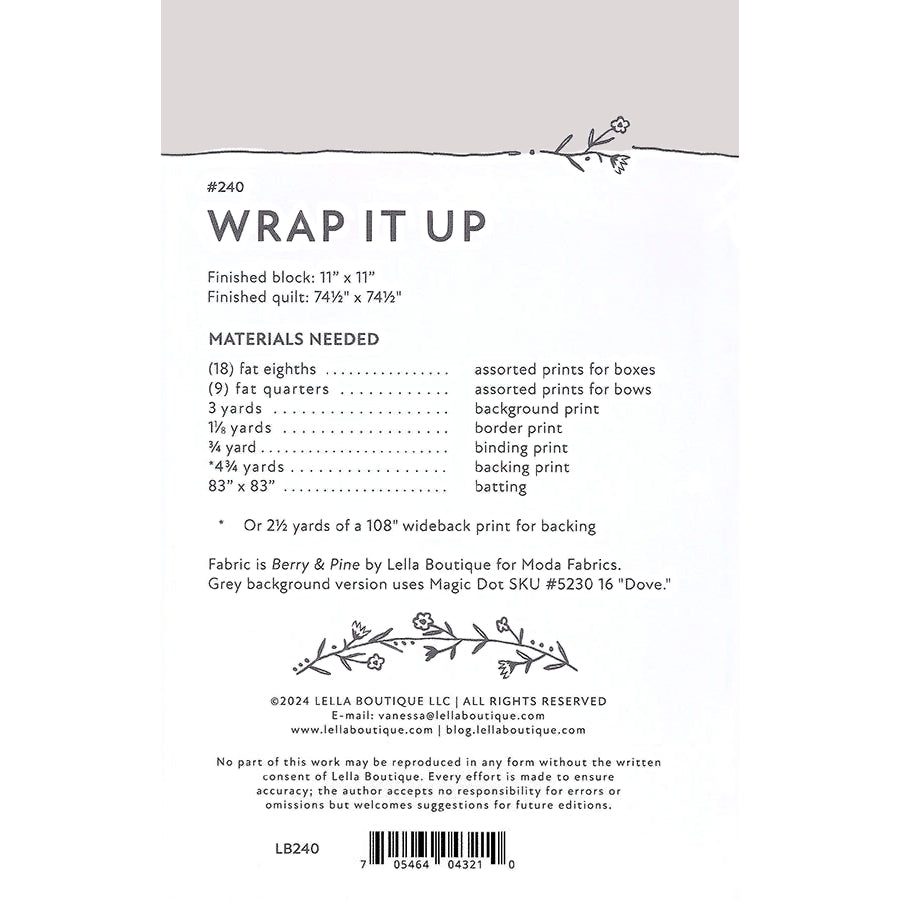 Wrap It Up Quilt Pattern by Lella Boutique - Lella Boutique from Fort Worth Fabric Studio