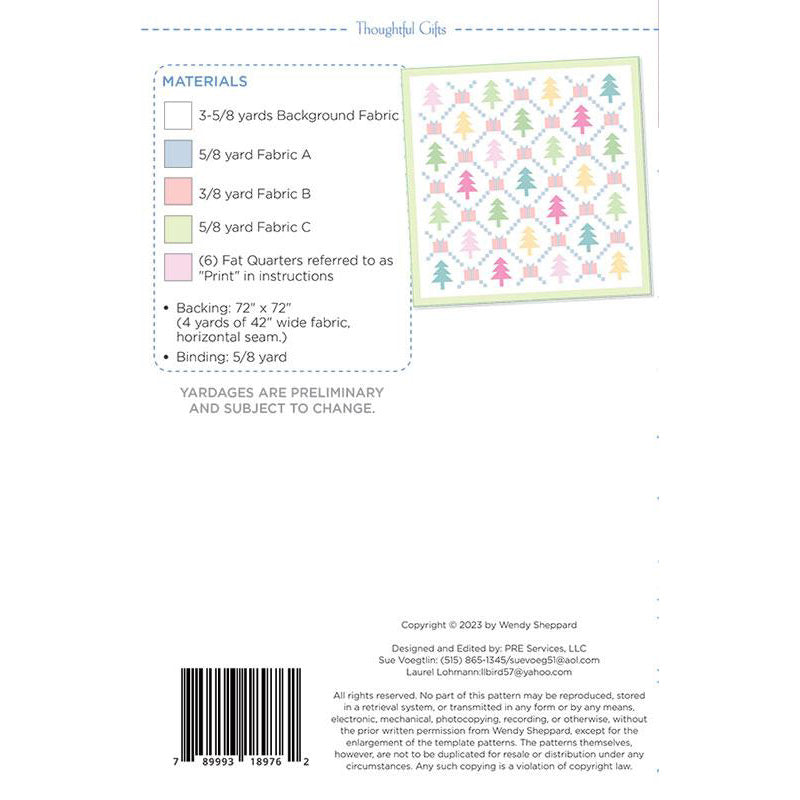 Thoughtful Gifts Quilt Pattern by Wendy Sheppard